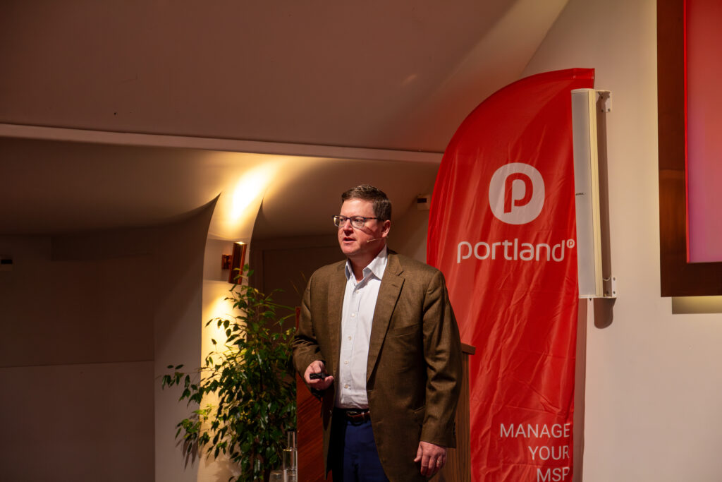 Bob Layton as a speaker at the MSP partner event at Heineken Experience for Portland Europe