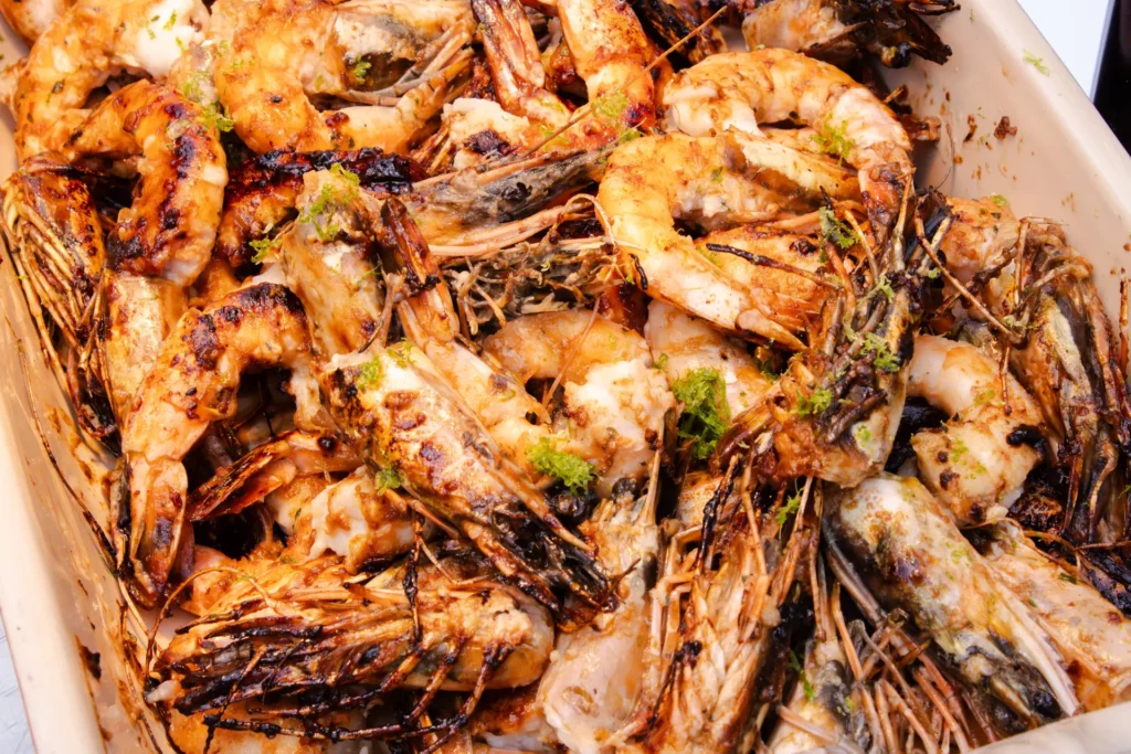 Garnalen van de bbq